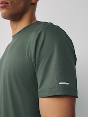 Khaki Green Active Gym Textured Training T-Shirt - Image 6 of 10