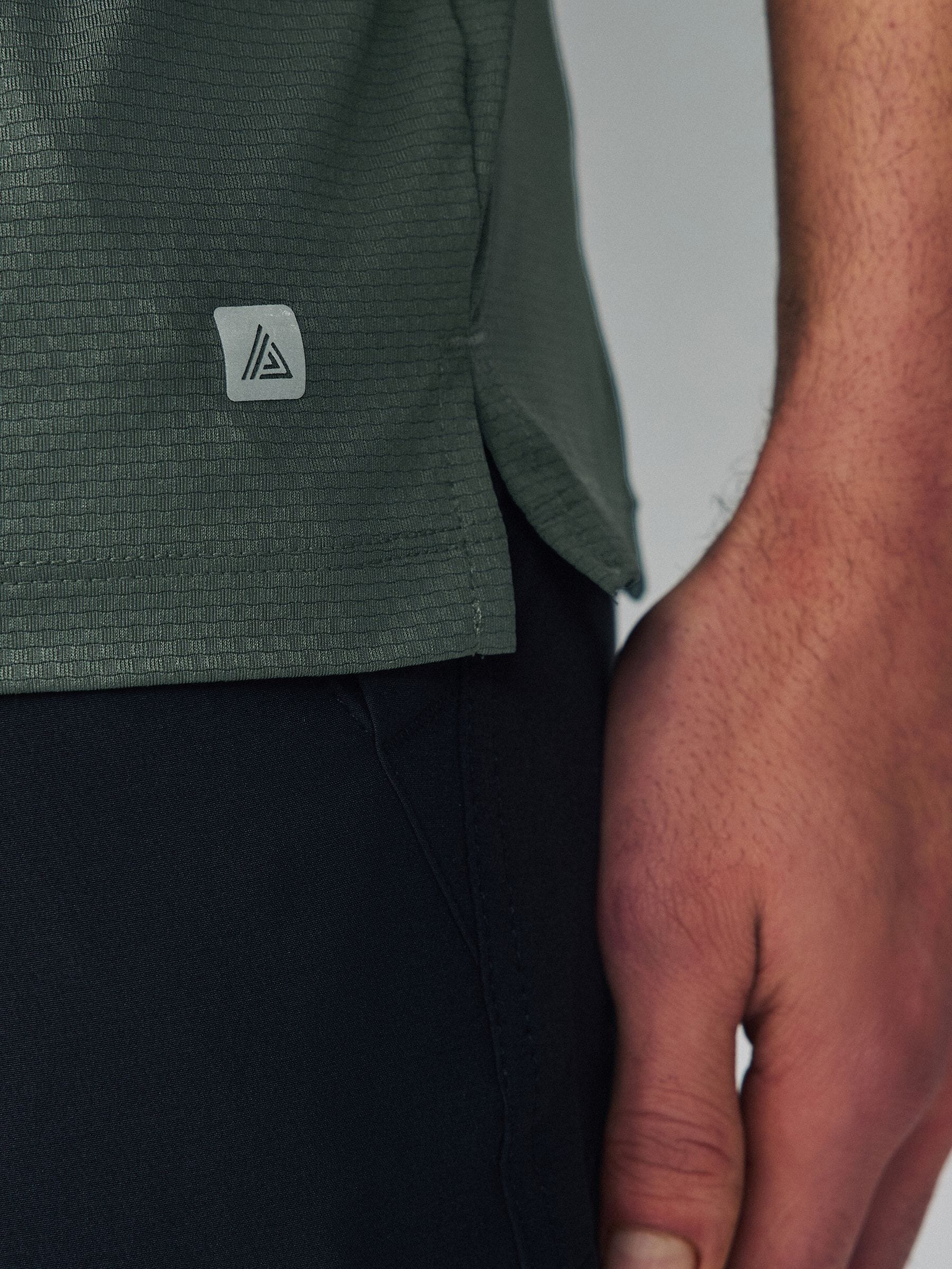 Buy Khaki Green - Short Sleeve Tee - Active Gym Textured Training