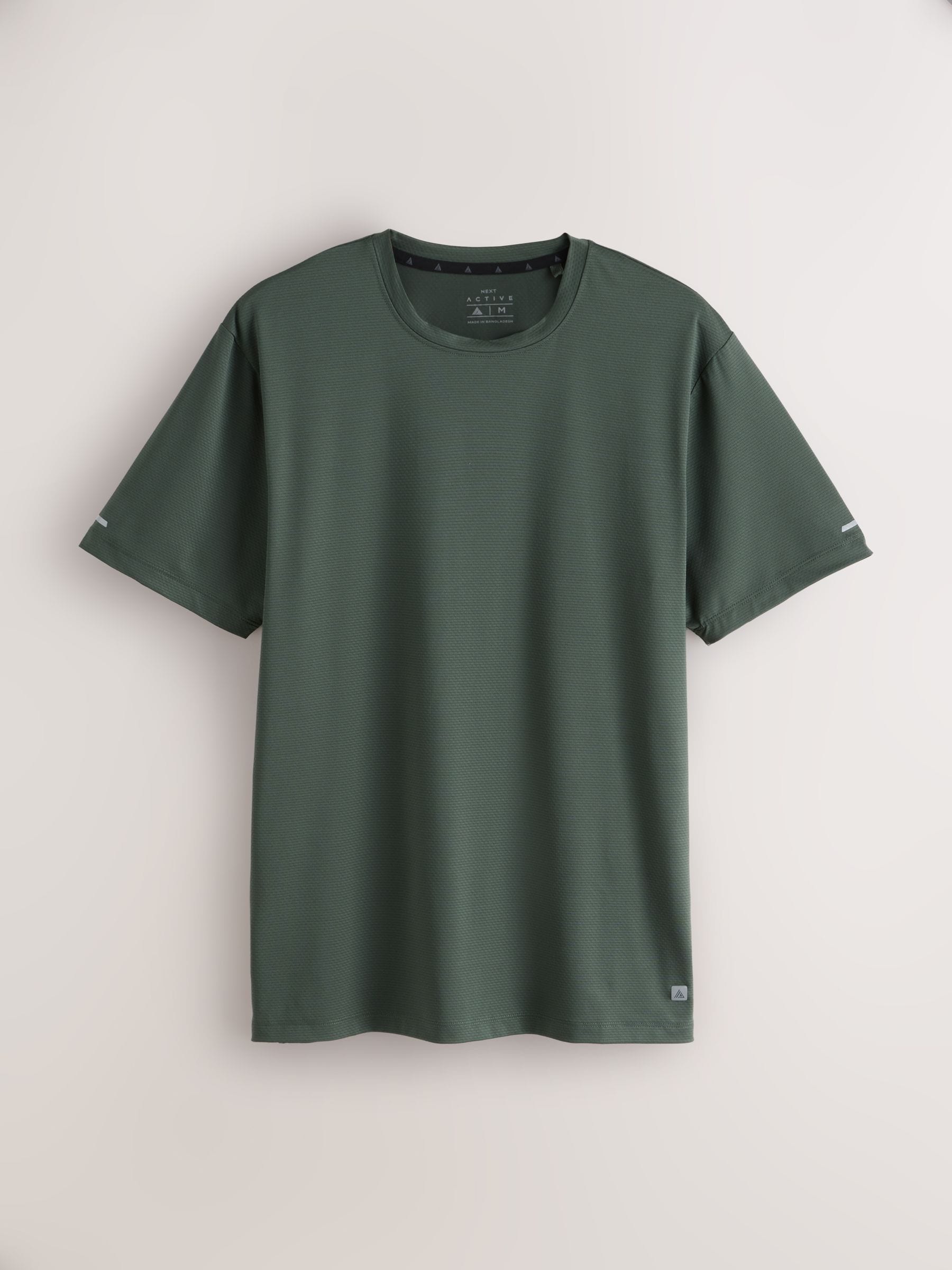 Buy Khaki Green - Short Sleeve Tee - Active Gym Textured Training