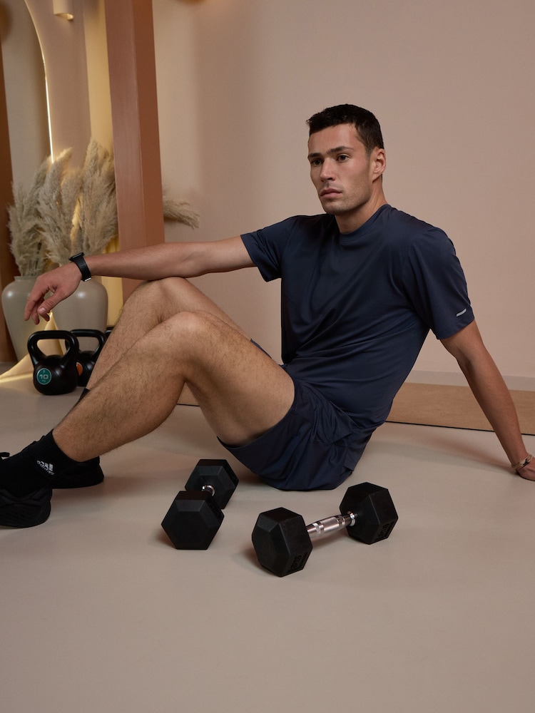 Steel Blue Active Gym Textured Training T-Shirt - Image 4 of 4