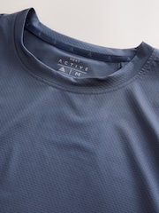 Steel Blue Active Gym Textured Training T-Shirt - Image 8 of 9