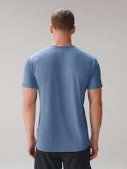 Көк - Қысқа жеңді футболка - Белсенді спортзал жаттығуларының жоғарғы жағы - 9суретінің 4 суреті