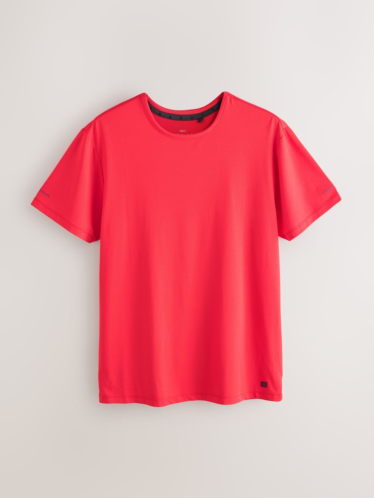 Bright Red Short Sleeve Tee Active Gym Training Top - Image 1 of 3