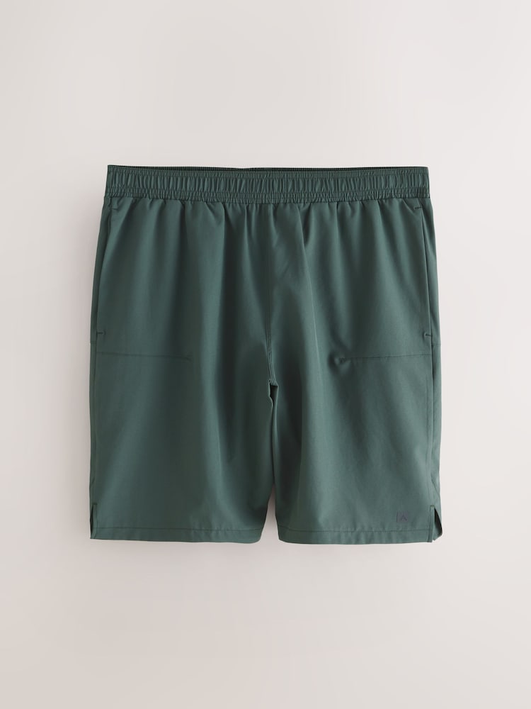 Khaki Green 9 Inch Active Gym Sports Shorts - Image 1 of 3