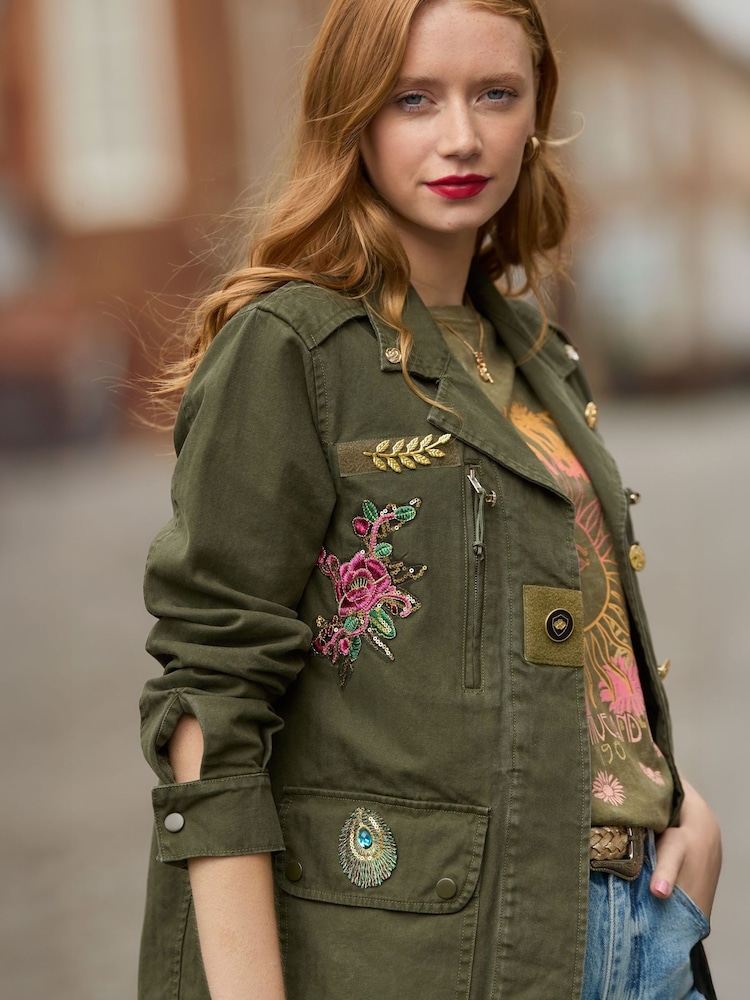 Joe Browns Green Embellished Utility Jacket - Image 2 of 7