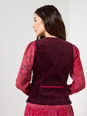Joe Browns Purple Frilled Cord Waistcoat - Image 3 of 6
