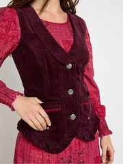 Joe Browns Purple Frilled Cord Waistcoat - Image 5 of 6