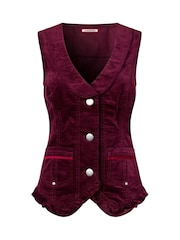 Joe Browns Purple Frilled Cord Waistcoat - Image 6 of 6