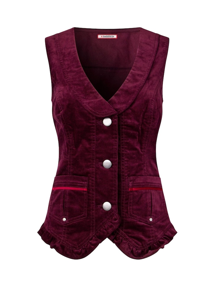 Joe Browns Purple Frilled Cord Waistcoat - Image 6 of 6