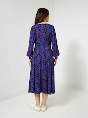 Joe Browns Blue Butterfly Print Jersey Midi Dress - Image 2 of 5