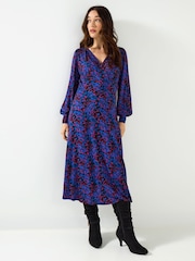 Joe Browns Blue Butterfly Print Jersey Midi Dress - Image 3 of 5