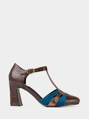 Joe Browns Brown Ankle Strap T-Bar Shoes - Image 3 of 7