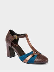 Joe Browns Brown Ankle Strap T-Bar Shoes - Image 4 of 7