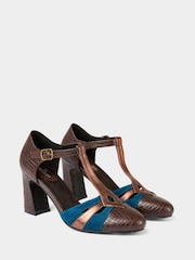 Joe Browns Brown Ankle Strap T-Bar Shoes - Image 5 of 7