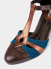 Joe Browns Brown Ankle Strap T-Bar Shoes - Image 6 of 7