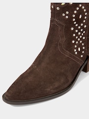 Joe Browns Brown Embellished Suede Boots - Image 6 of 7