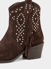 Joe Browns Brown Embellished Suede Boots - Image 7 of 7