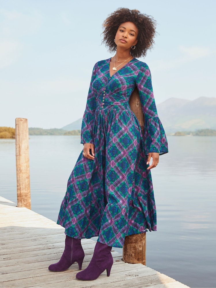 Joe Browns Green Autumn Check Maxi Dress - Image 1 of 7 Joe Browns Green Autumn Check Maxi Dress - Image 1 of 7