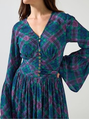 Joe Browns Green Autumn Check Maxi Dress - Image 5 of 7