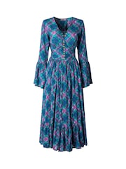 Joe Browns Green Autumn Check Maxi Dress - Image 7 of 7