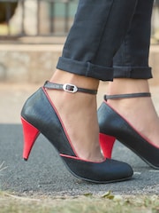 Joe Browns Black Ankle Strap Vintage Style Shoes - Image 2 of 7
