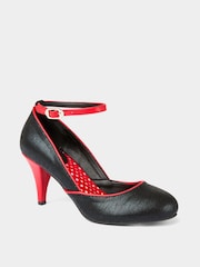 Joe Browns Black Ankle Strap Vintage Style Shoes - Image 4 of 7