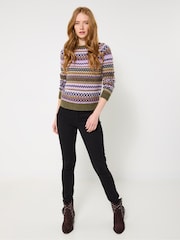 Joe Browns Purple FairIsle Pattern Knit Jumper - Image 4 of 5