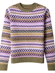 Joe Browns Purple FairIsle Pattern Knit Jumper - Image 5 of 5
