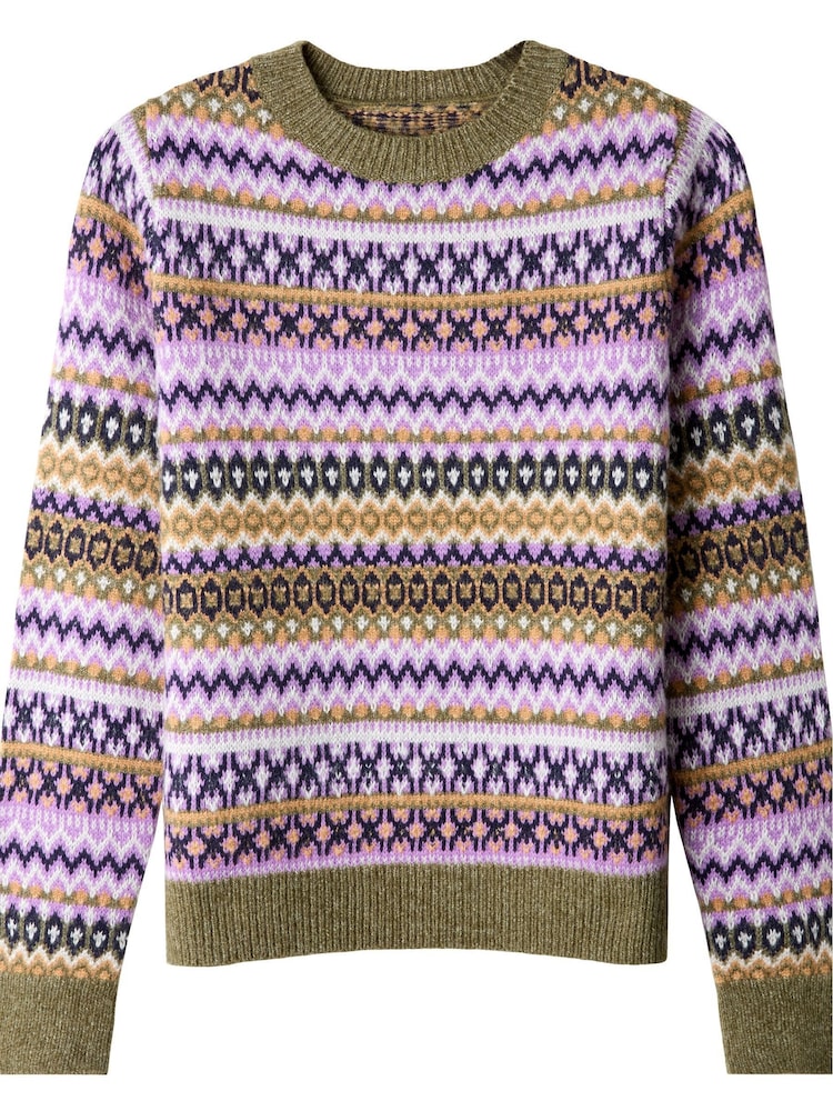 Joe Browns Purple FairIsle Pattern Knit Jumper - Image 5 of 5