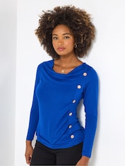 Joe Browns Blue Button Detailed Top - Image 1 of 5