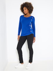 Joe Browns Blue Button Detailed Top - Image 3 of 5