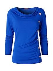 Joe Browns Blue Button Detailed Top - Image 5 of 5