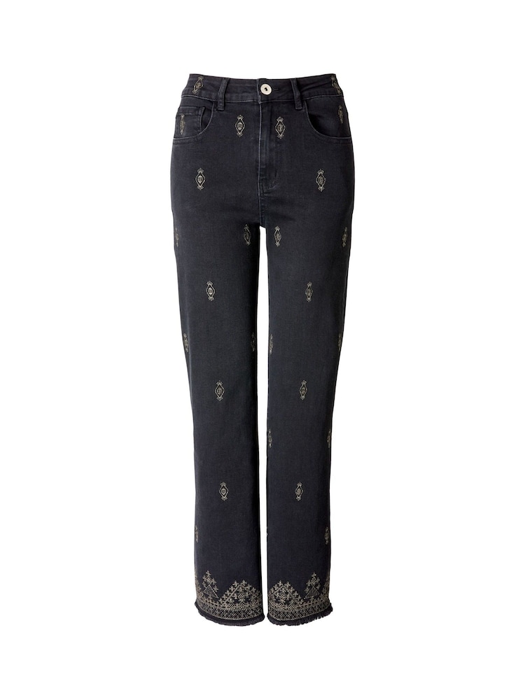 Joe Browns Black Gold Embroidery Straight Jeans - Image 6 of 6 Joe Browns Black Gold Embroidery Straight Jeans - Image 6 of 6