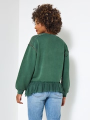Joe Browns Green Embroidered Hem Sweatshirt - Image 4 of 7
