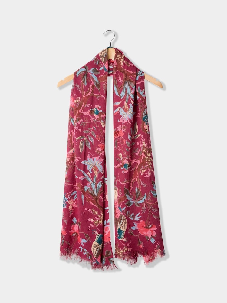 Joe Browns Red Autumn Chic Lightweight Floral Scarf - Image 2 of 5