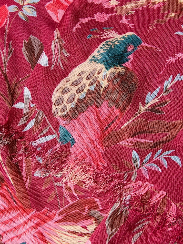 Joe Browns Red Autumn Chic Lightweight Floral Scarf - Image 5 of 5