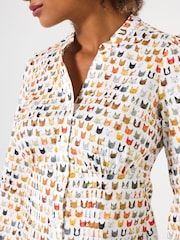 Joe Browns White Cat Print Shirt - Image 3 of 5