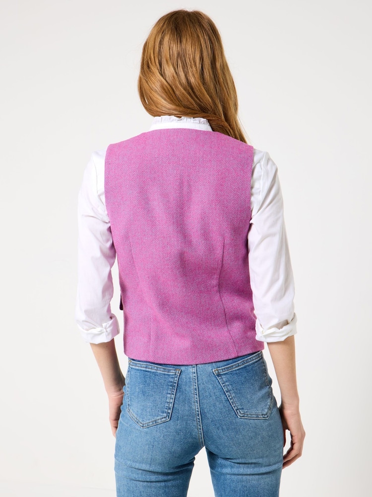 Joe Browns Pink Heritage Check Waistcoat - Image 2 of 5 Joe Browns Pink Heritage Check Waistcoat - Image 2 of 5