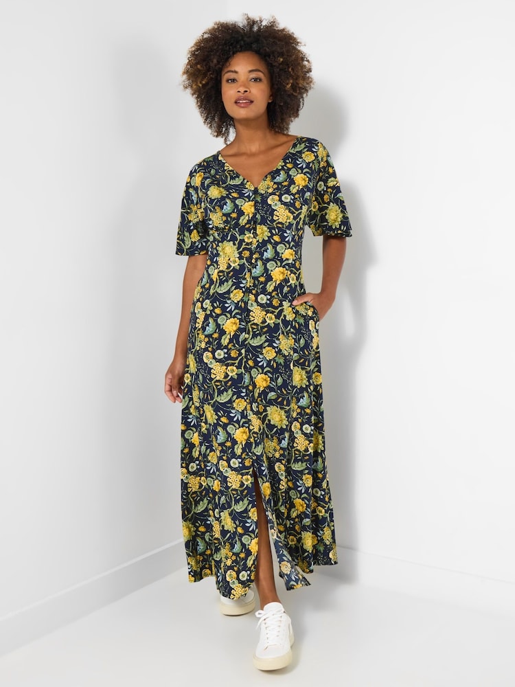 Joe Browns Blue Autumn Floral Button Through Maxi Dress - Image 1 of 5