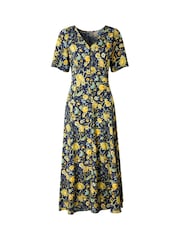 Joe Browns Blue Autumn Floral Button Through Maxi Dress - Image 5 of 5