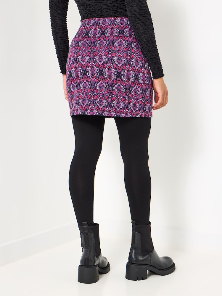 Joe Browns Purple Jacquard 2-In-1 Skirted Leggings - Image 2 of 5