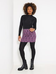 Joe Browns Purple Jacquard 2-In-1 Skirted Leggings - Image 3 of 5