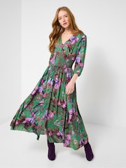 Joe Browns Green Bird Print Maxi Dress - Image 1 of 5