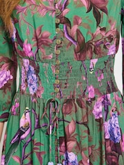 Joe Browns Green Bird Print Maxi Dress - Image 4 of 5
