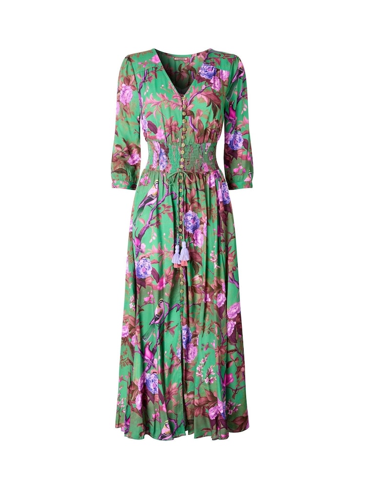Joe Browns Green Bird Print Maxi Dress - Image 5 of 5