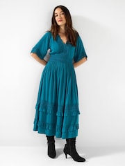 Joe Browns Blue Flattering Boho Lace Dress - Image 1 of 5