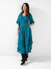 Joe Browns Blue Flattering Boho Lace Dress - Image 3 of 5