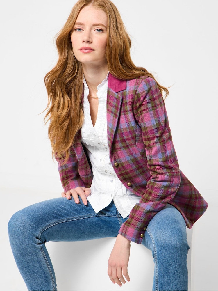 Joe Browns Pink Heritage Check Jacket - Image 1 of 5 Joe Browns Pink Heritage Check Jacket - Image 1 of 5