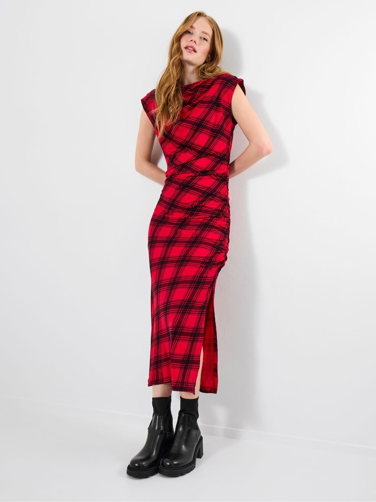 crepe bodycon dress Berrylush Women Red Floral Printed Crepe Bodycon Mini Dress