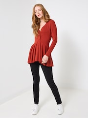 Joe Browns Orange High Low Button Top - Image 3 of 5